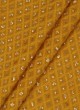 Yellow Cotton Silk Lucknowi Fabric